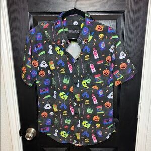 RSVLTS Halloween Icons Men's Shirt - Black and Multicolor